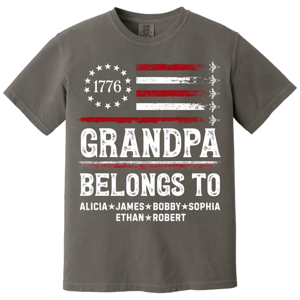 Proud American Grandpa Custom Kids Names Father's Day Gift For Dad, Grandpa L0411 Hv01