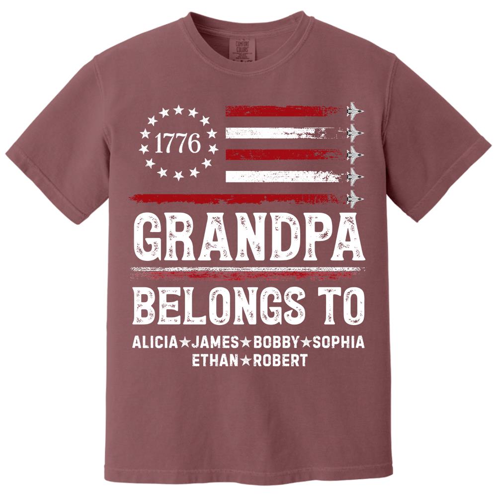 Proud American Grandpa Custom Kids Names Father's Day Gift For Dad, Grandpa L0411 Hv01