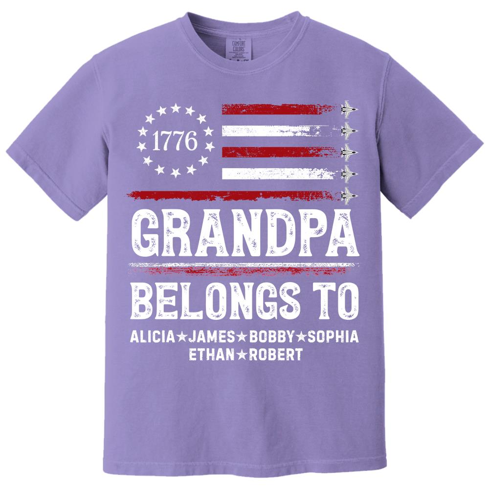 Proud American Grandpa Custom Kids Names Father's Day Gift For Dad, Grandpa L0411 Hv01