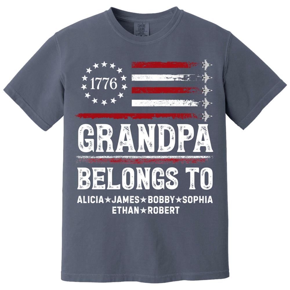 Proud American Grandpa Custom Kids Names Father's Day Gift For Dad, Grandpa L0411 Hv01