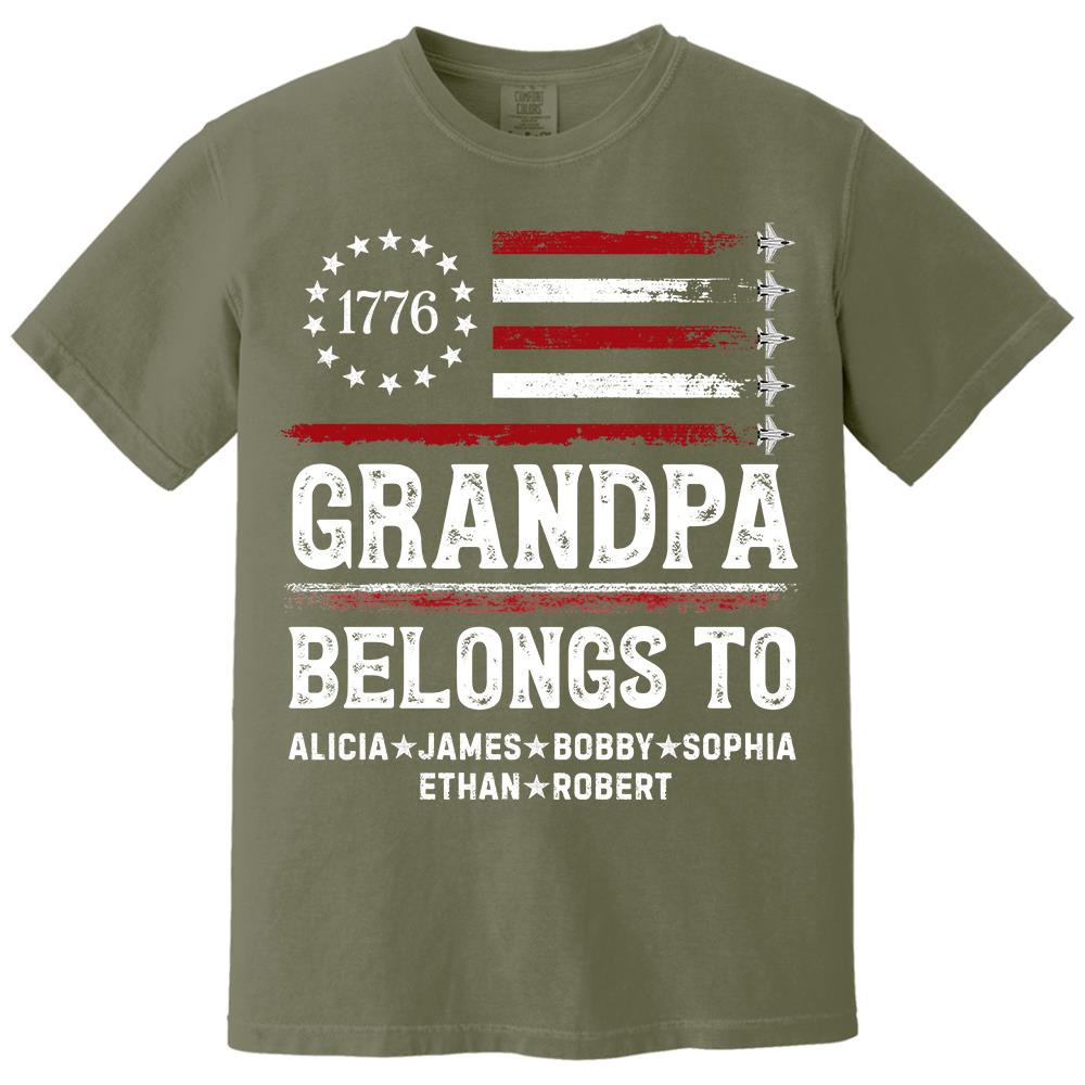 Proud American Grandpa Custom Kids Names Father's Day Gift For Dad, Grandpa L0411 Hv01
