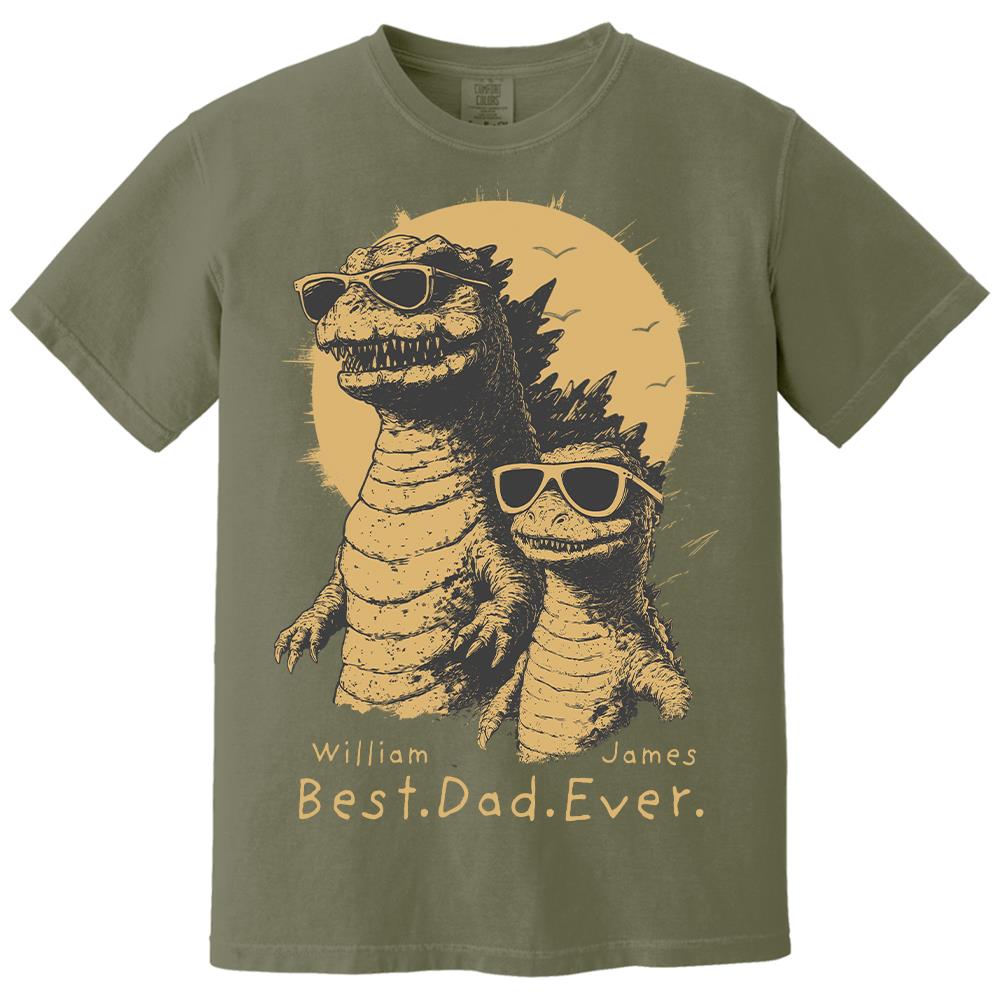 Personalized Best Dad Ever Dadzilla T-Shirt Father Day Gifts for Dad Funny Papa Tshirt Cool Daddy Dinosaur Tee Hv01