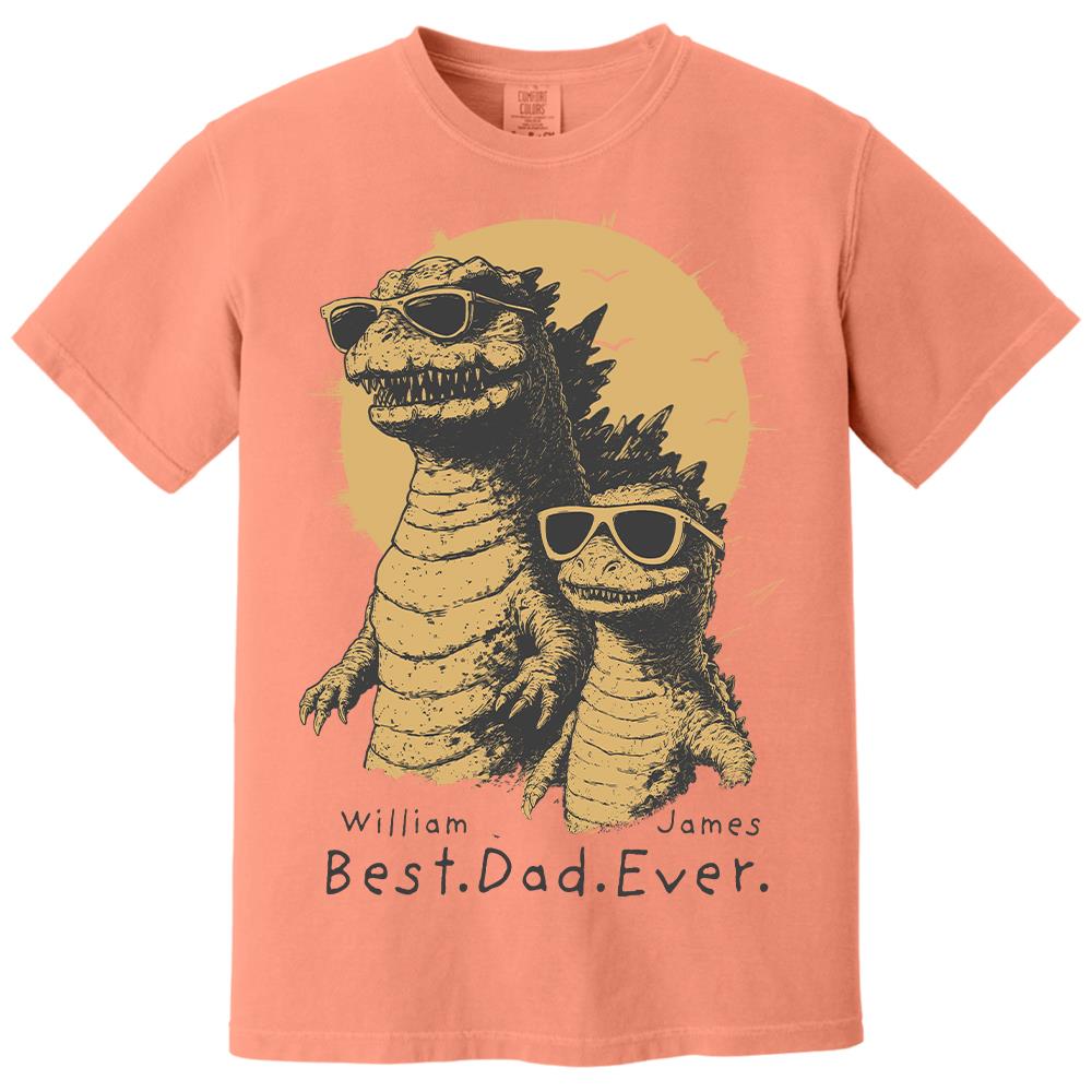 Personalized Best Dad Ever Dadzilla T-Shirt Father Day Gifts for Dad Funny Papa Tshirt Cool Daddy Dinosaur Tee Hv01