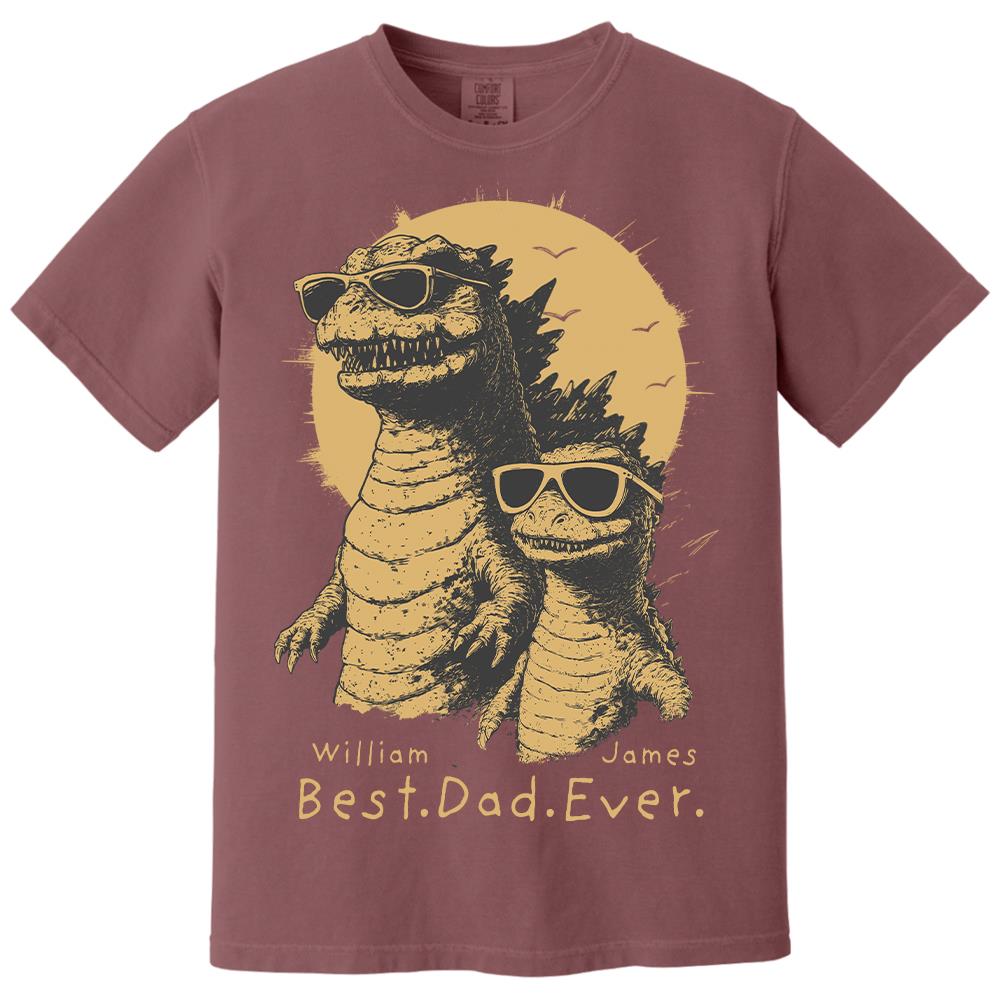 Personalized Best Dad Ever Dadzilla T-Shirt Father Day Gifts for Dad Funny Papa Tshirt Cool Daddy Dinosaur Tee Hv01