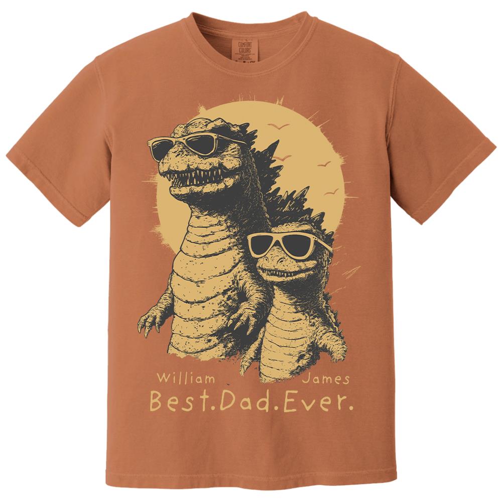 Personalized Best Dad Ever Dadzilla T-Shirt Father Day Gifts for Dad Funny Papa Tshirt Cool Daddy Dinosaur Tee Hv01