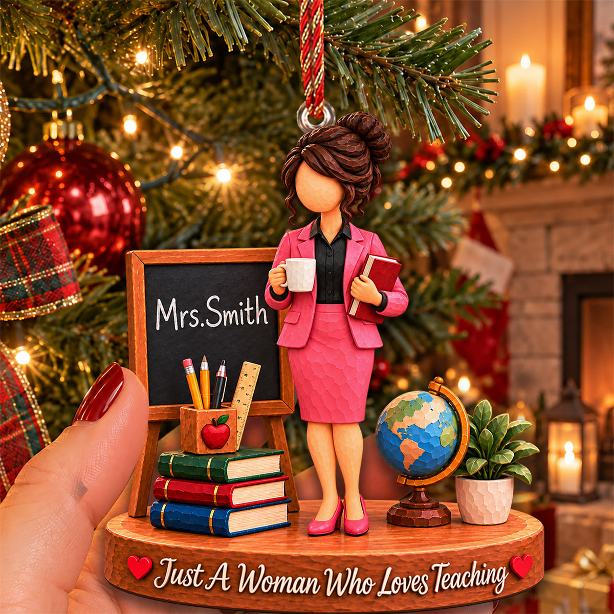 Just A Girl Who Loves Teaching, Personalized Teacher Ornament, Custom Teacher Name Gift, Gift For Teacher MI209 Nh00