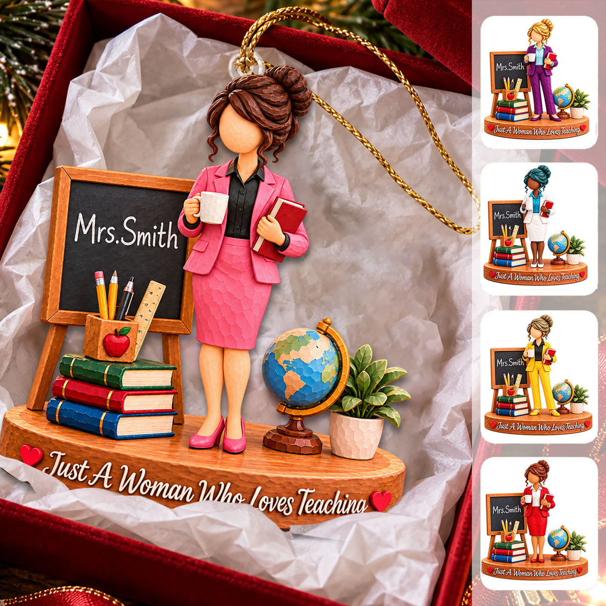 Just A Girl Who Loves Teaching, Personalized Teacher Ornament, Custom Teacher Name Gift, Gift For Teacher MI209 Nh00
