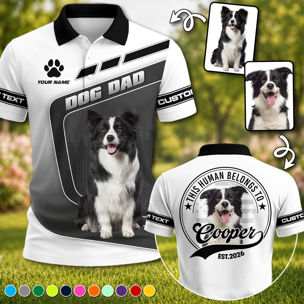 Personalized This Human Belongs To All Over Printed Shirt, Custom Photo Dog Gift For Dog Dad Dog Mom T1807 Pt99