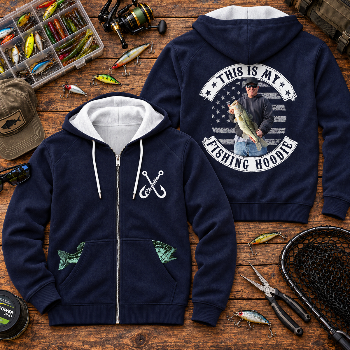 Custom This Is My Fishing Hoodie, Funny Fishing Dad Christmas Gift L0411 Tm01 TL06