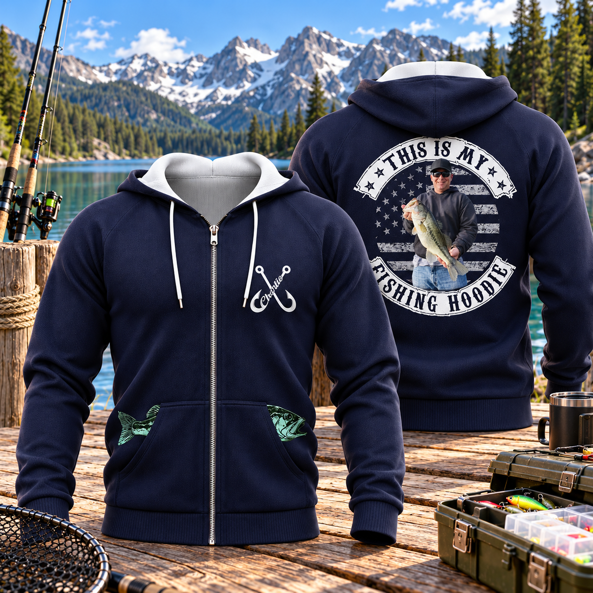 Custom This Is My Fishing Hoodie, Funny Fishing Dad Christmas Gift L0411 Tm01 TL06