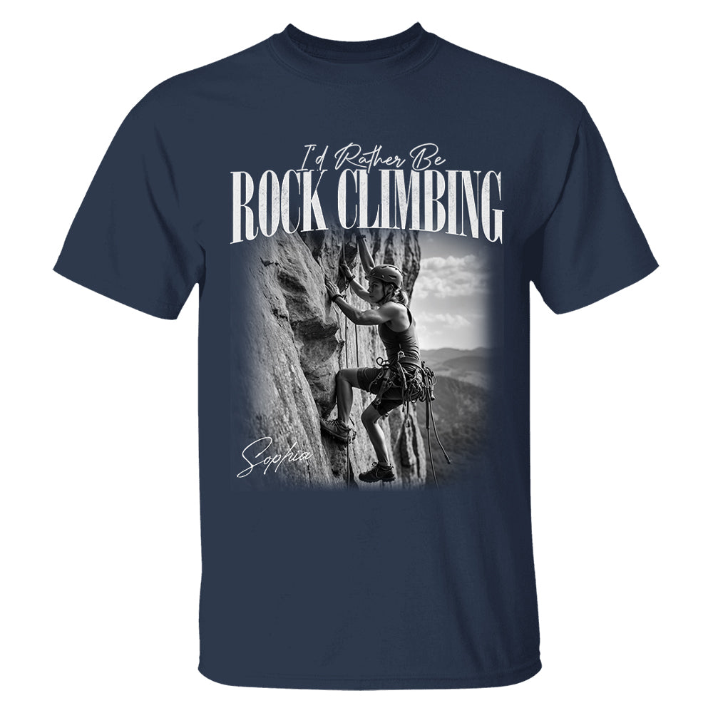 I'd Rather Be Rock Climbing – Washed Tee Retro Bootleg Shirt For Rock Climbing Lovers T1807