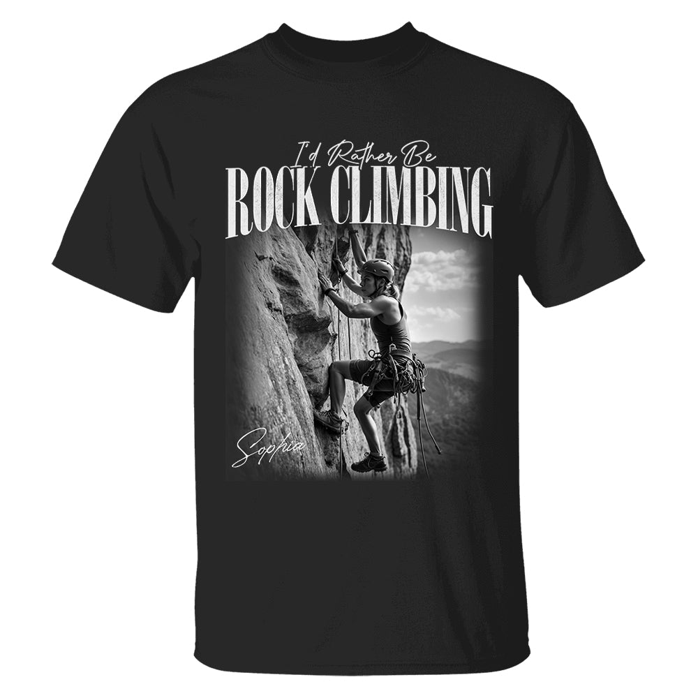 I'd Rather Be Rock Climbing – Washed Tee Retro Bootleg Shirt For Rock Climbing Lovers T1807