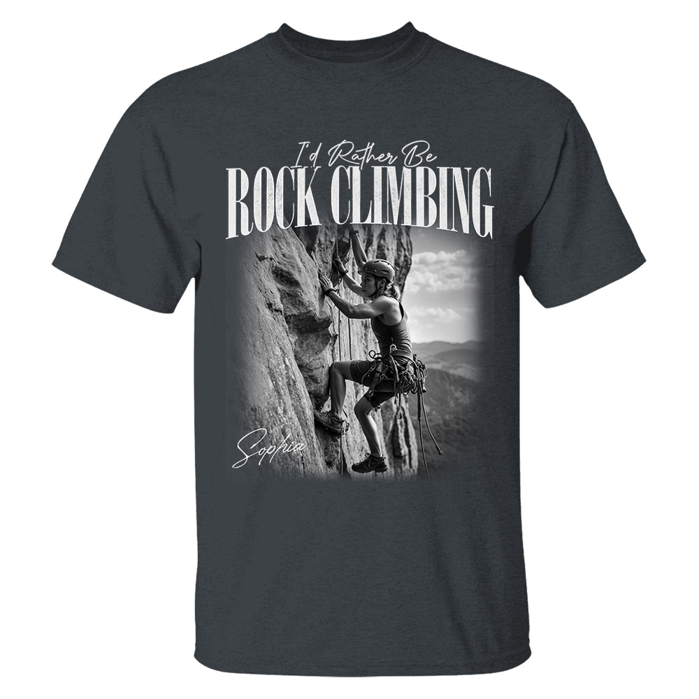 I'd Rather Be Rock Climbing – Washed Tee Retro Bootleg Shirt For Rock Climbing Lovers T1807
