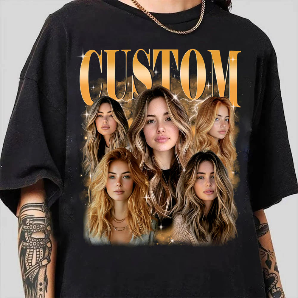 Custom Girlfriend Bootleg Shirt, Custom Bootleg Graphic Tee, Custom Girlfriend Face Tee, Graduation Gift, Personalized Birthday Bootleg Gift
