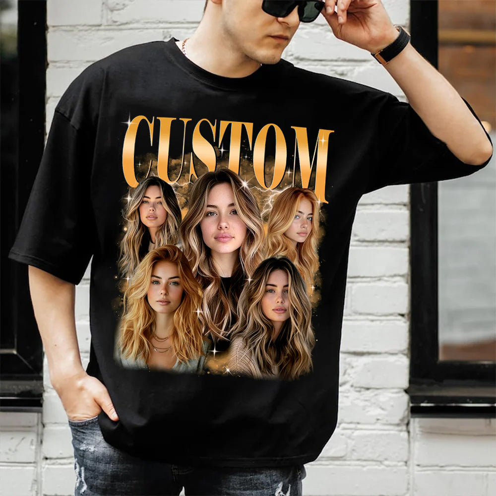 Custom Girlfriend Bootleg Shirt, Custom Bootleg Graphic Tee, Custom Girlfriend Face Tee, Graduation Gift, Personalized Birthday Bootleg Gift