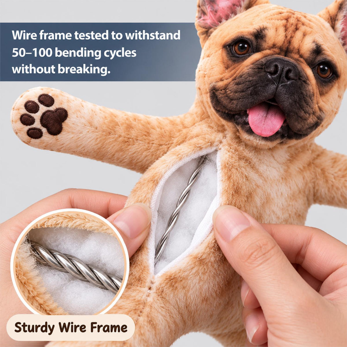 Personalized French Bulldog Photo Pet Squishy Toy Poseable Plush Doll, Funny Gift For Dog Mom, Dad, Cat Lover T1807 Hv01 TL06