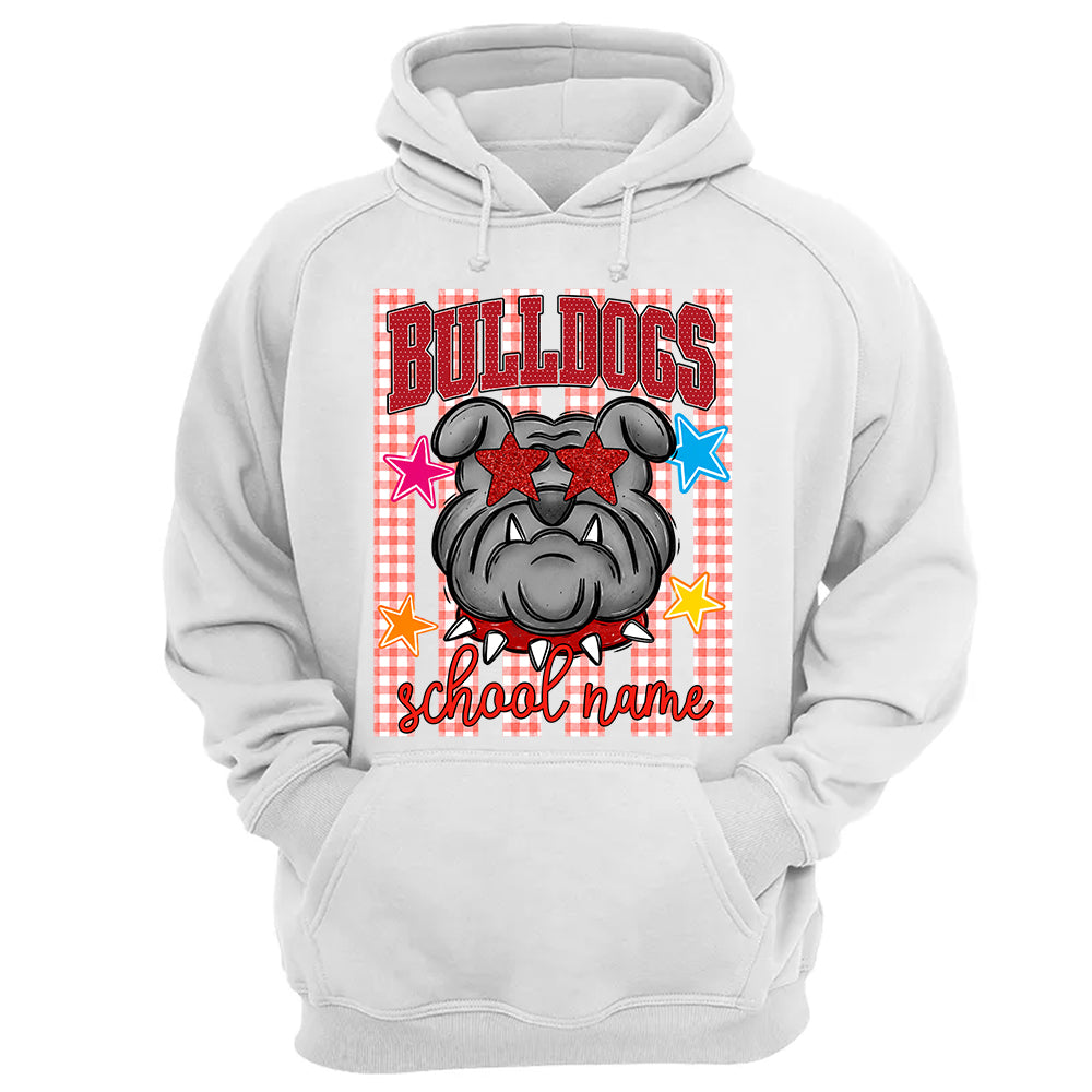 Personalized School School Spirit Mascot Striped Pattern T-Shirt For Teacher, Preppy Back To School, Gifts For Teacher Student MI209 TH23