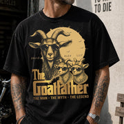 Goat Father The Man The Myth The Legend, Personalized T-Shirt Father Day, Gifts for Dad Husband, Funny Papa  Tshirt Cool Goat Father Tee MI209 Nh00
