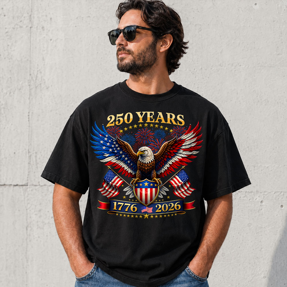 America 250 Years T-Shirt, 1776-2026 USA 250th Anniversary Independence Day Tee