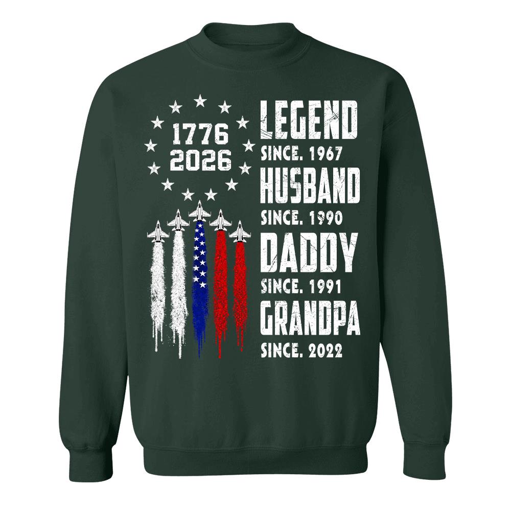 Custom Legend Husband Dad Grandpa Nation Flag American 250th Anniversary Shirt, Father's Day Gift For Dad, Grandpa L0411 Hv01