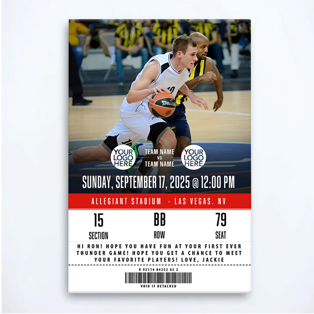 Custom Basketball Game Ticket Poster, Gift for Basketball Lover A2110 Li29