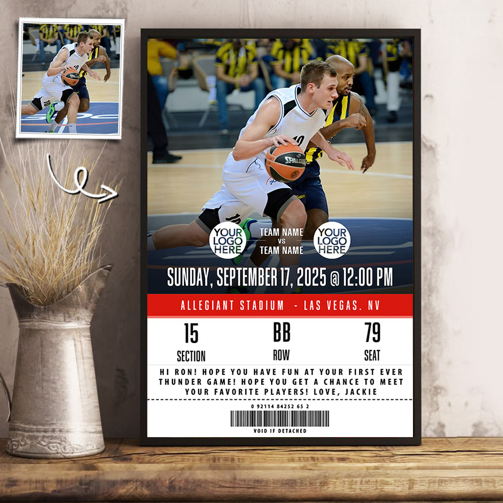 Custom Basketball Game Ticket Poster, Gift for Basketball Lover A2110 Li29
