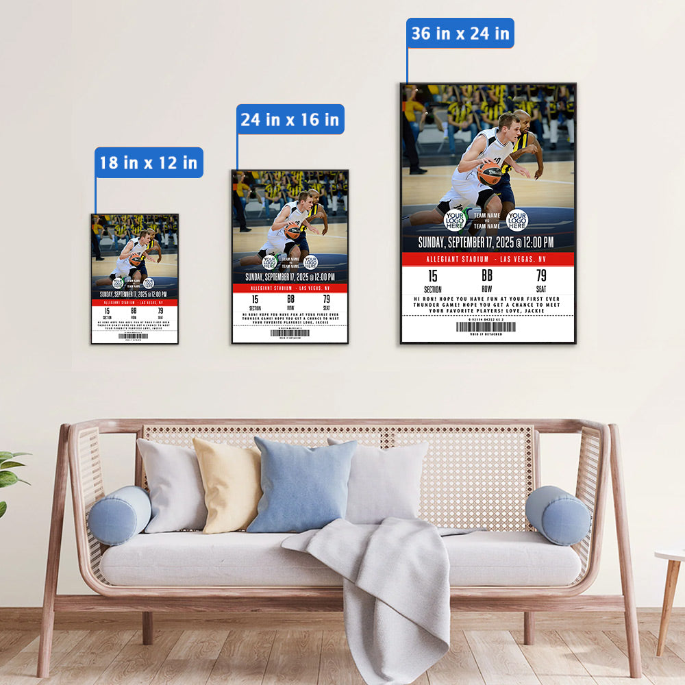 Custom Basketball Game Ticket Poster, Gift for Basketball Lover A2110 Li29