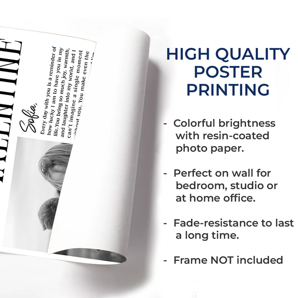 Valentines Day Newspaper Poster Canvas Personalized Valentines Gift For Couple Li29
