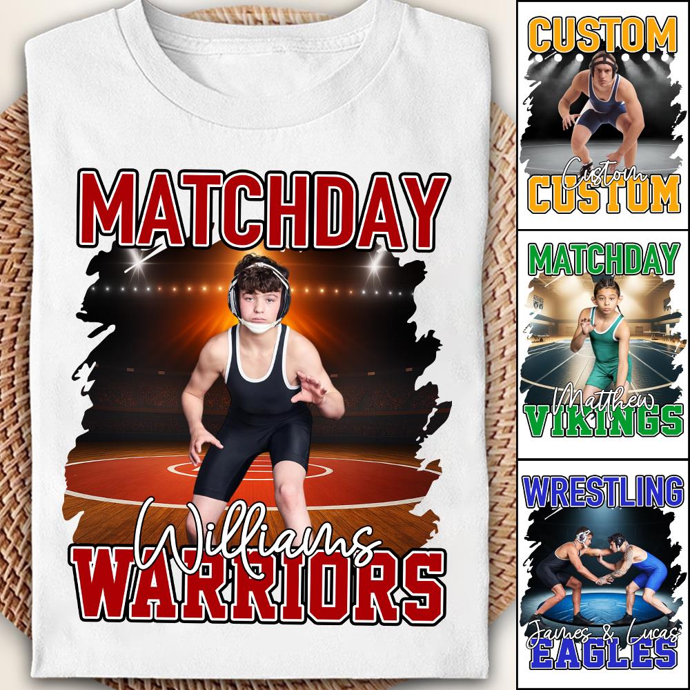 Custom Photo Wrestling Game Day Personalized Shirt Custom Name & Team Name NA04