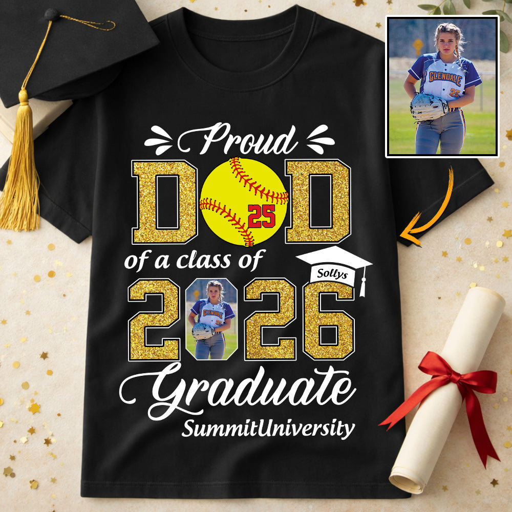 Personalized Softball Graduation Shirt Class of 2026 Custom Senior Shirt Family Graduation Gift Softball Senior 2026 Shirt Na02 T24