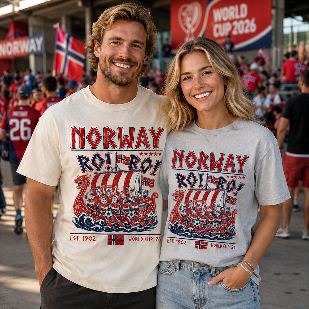 Ro Ro Norway Soccer Shirt – Viking Ship Soccer Fan Tee - Norway Team Soccer 2026 Hv01