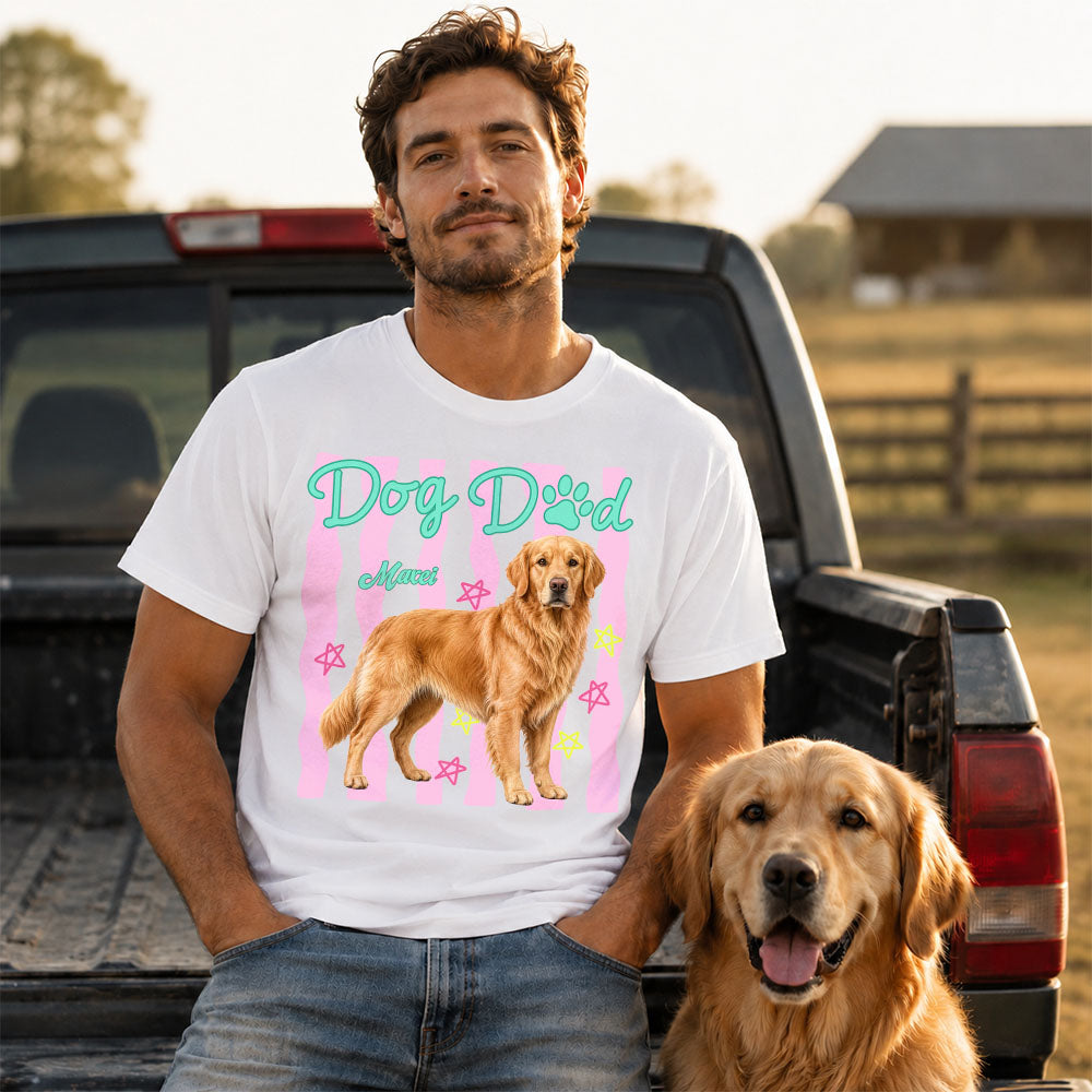 Personalized Dog Mom Shirt, Everyday Striped Shirt, Preppy Dog Mama, Gift For Dog Lover T1807 Pt99