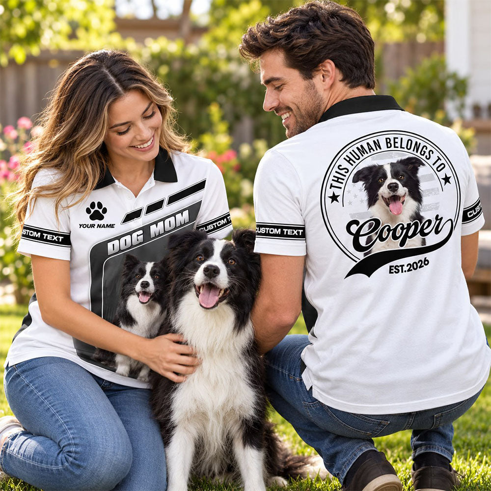 Personalized This Human Belongs To All Over Printed Shirt, Custom Photo Dog Gift For Dog Dad Dog Mom T1807 Pt99