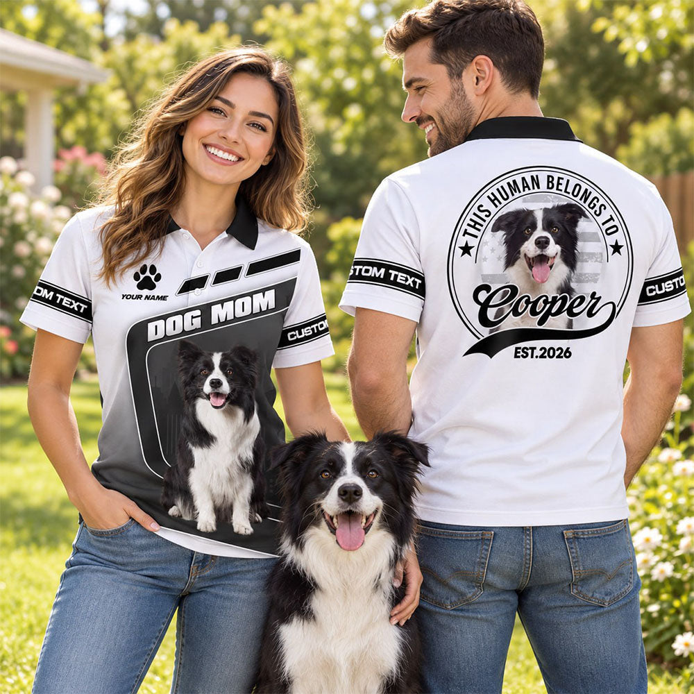 Personalized This Human Belongs To All Over Printed Shirt, Custom Photo Dog Gift For Dog Dad Dog Mom T1807 Pt99