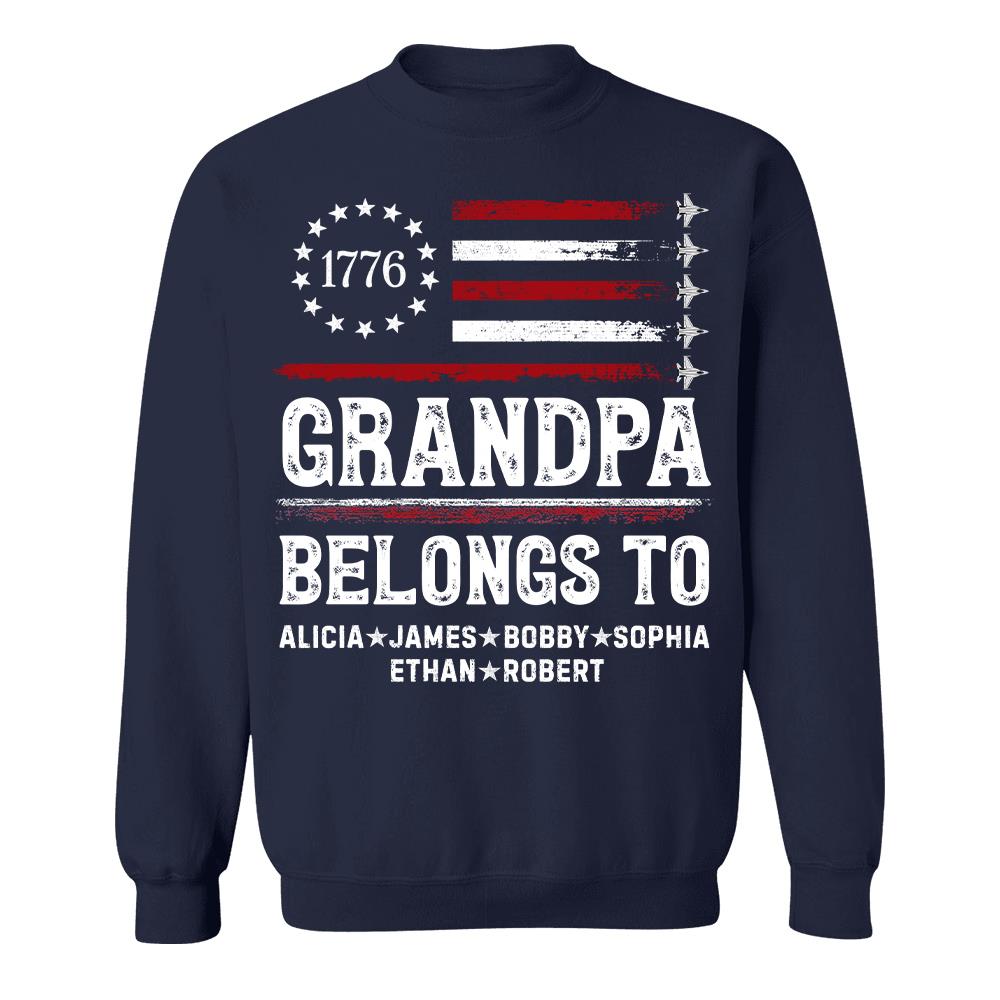 Proud American Grandpa Custom Kids Names Father's Day Gift For Dad, Grandpa L0411 Hv01