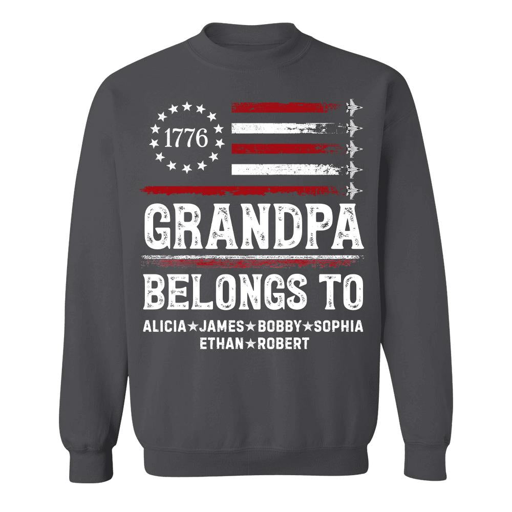 Proud American Grandpa Custom Kids Names Father's Day Gift For Dad, Grandpa L0411 Hv01