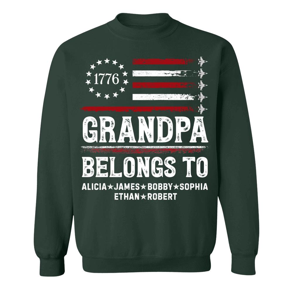 Proud American Grandpa Custom Kids Names Father's Day Gift For Dad, Grandpa L0411 Hv01