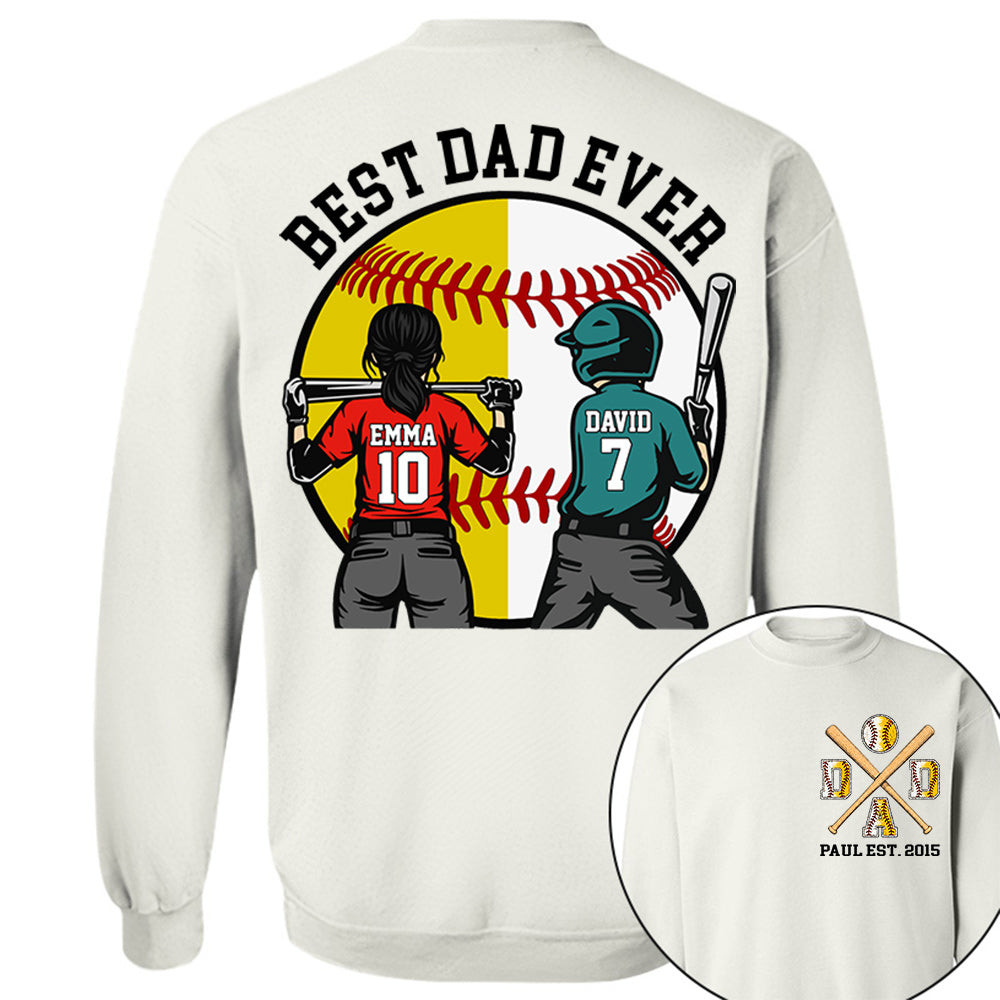 Customized Baseball Softball Dad Shirt - Baseball Softball Dad - Best Dad Ever - Baseball Shirt, Gameday Dad Shirt 2026 - Happy Father's Day 2026 - Personalized Shirt VH01