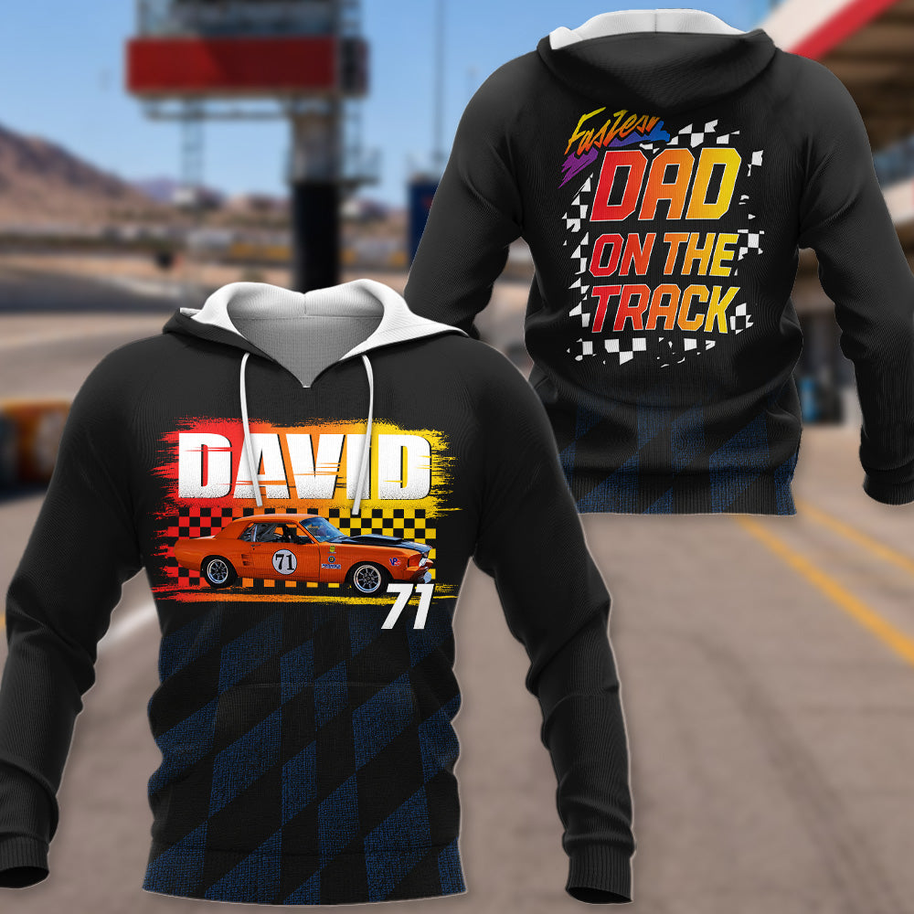 Fastest Dad On The Track, Custom Photo Racing Car Shirt - Personalized For Dad, Auto Racing Lovers A2110 Pt99