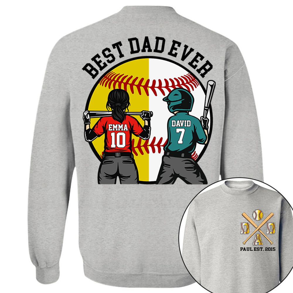 Customized Baseball Softball Dad Shirt - Baseball Softball Dad - Best Dad Ever - Baseball Shirt, Gameday Dad Shirt 2026 - Happy Father's Day 2026 - Personalized Shirt VH01