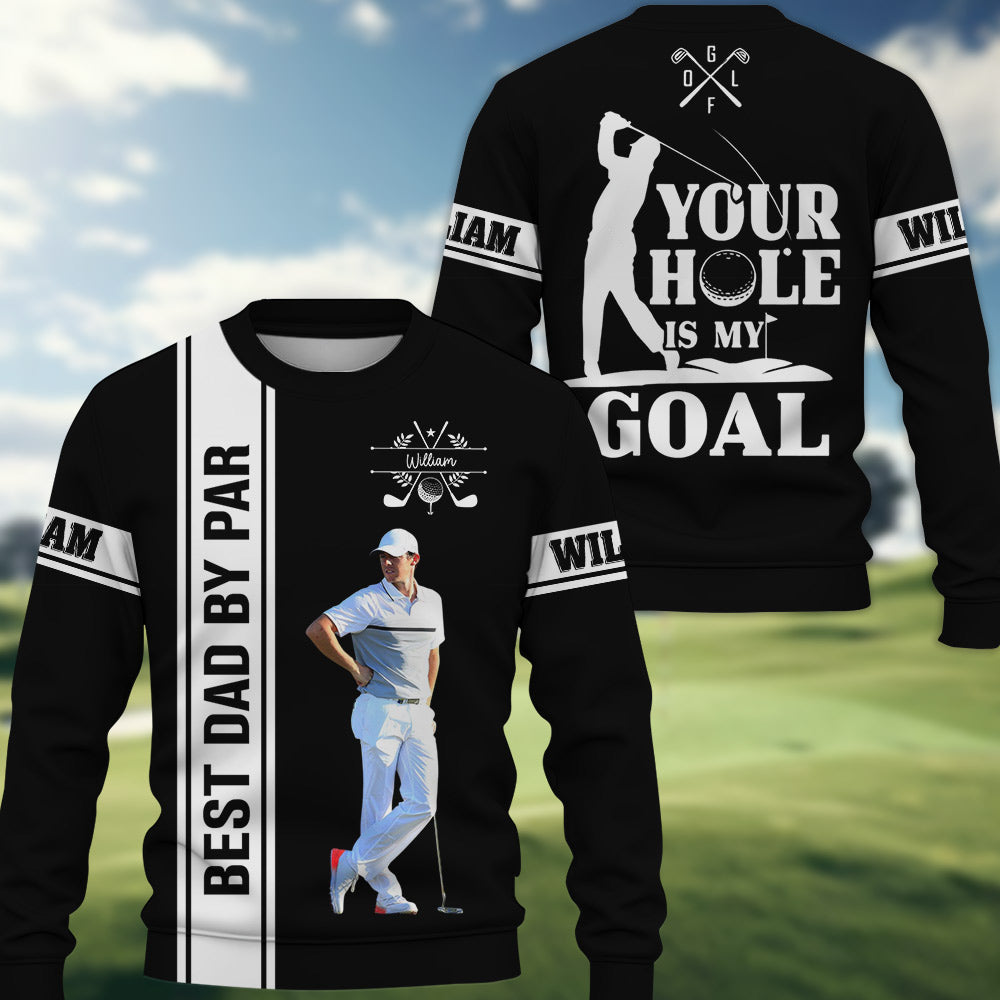 Personalized Best Dad By Par Golf Polo Shirt, Dad Golf Shirt, Custom Name Golf Polo Shirt, Gift For Golf Lovers T1807