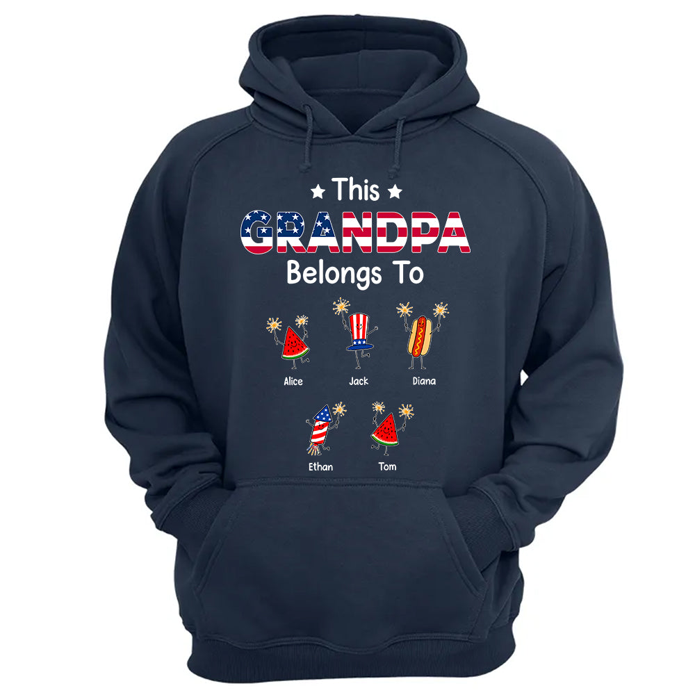 Personalized This Grandpa Belongs To Shirt, Custom Grandparents Shirt, Father's Day Gift, America 250th Anniversary Shirt, Patriotic Grandpa Tee 2026 Na02 TH23