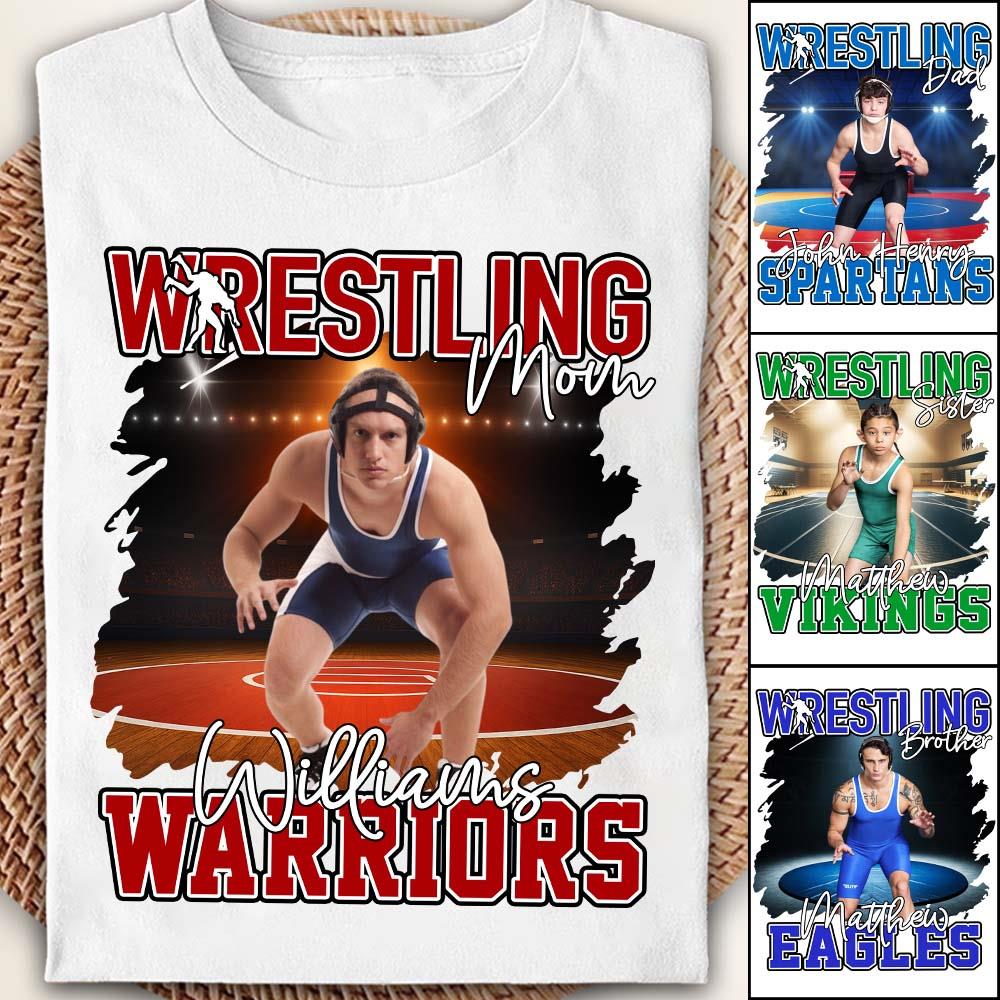 Custom Photo Wrestling Shirt For Wrestling Family Nh00