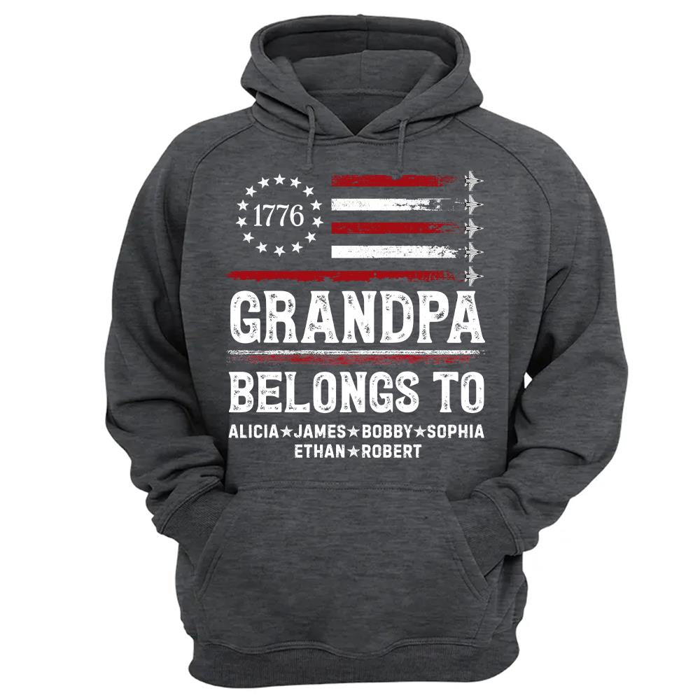 Proud American Grandpa Custom Kids Names Father's Day Gift For Dad, Grandpa L0411 Hv01