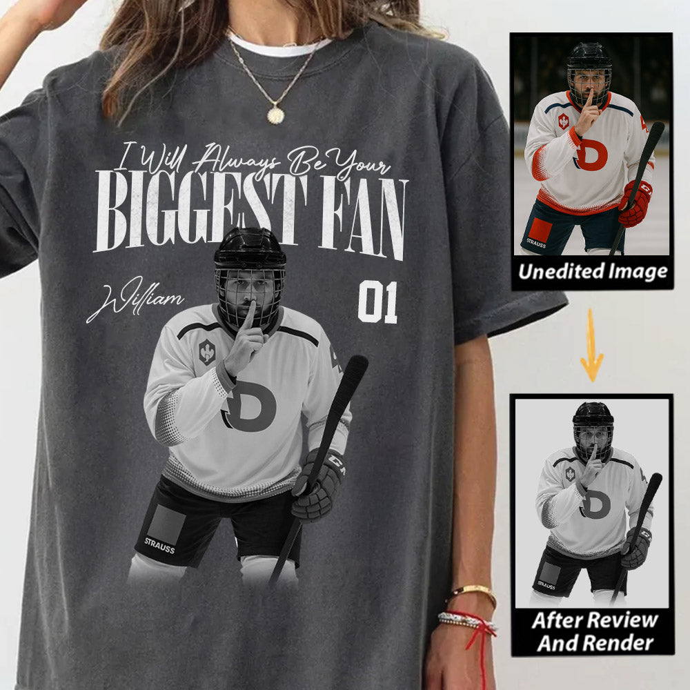 I'll Always Be Your Biggest Fan - Washed Tee Retro Bootleg Shirt For Ice Hockey Players NA02 Pt99