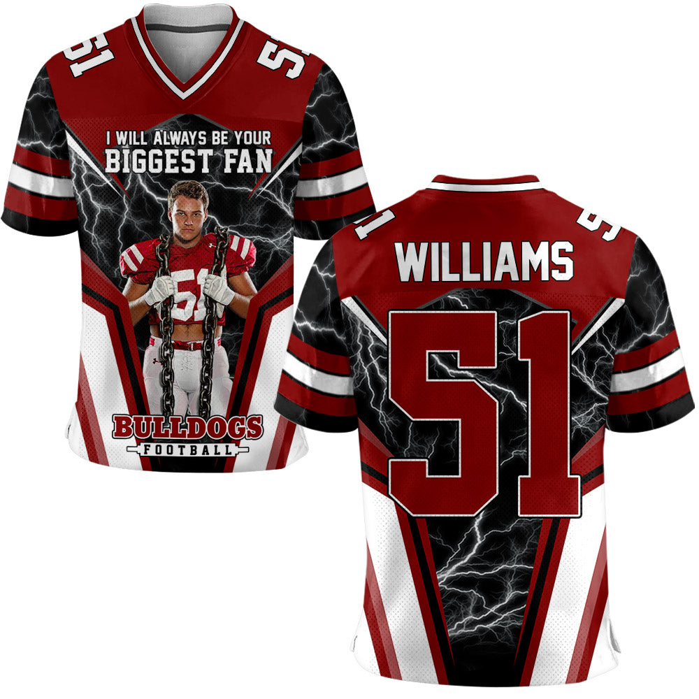 I Will Always Be Your Biggest Fan Personalized All Over Print Football Jersey For Football Mom Grandma Sport Family H2511 Trna