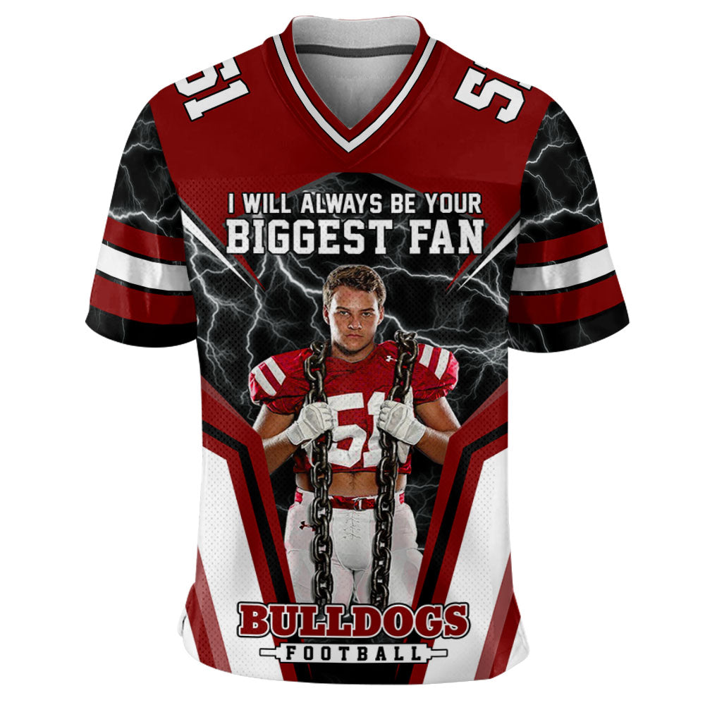 I Will Always Be Your Biggest Fan Personalized All Over Print Football Jersey For Football Mom Grandma Sport Family H2511 Trna