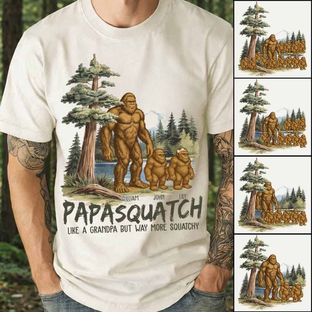 Custom Papasquatch, Like A Grandpa, Just Way More Squatchy Vintage Shirt Nh00