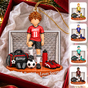 Just A Boy Who Loves Soccer, Personalized Soccer Ornament, Custom Player Name Gift, Gift For Soccer Players Soccer Lover MI209 Nh00