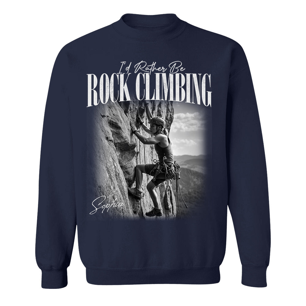 I'd Rather Be Rock Climbing – Washed Tee Retro Bootleg Shirt For Rock Climbing Lovers T1807
